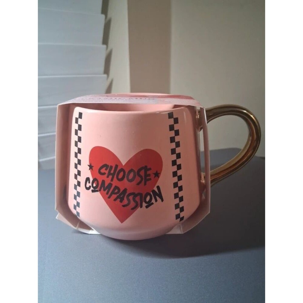 Thyme & Table Choose Compassion Pink Ceramic Mug 479ml New